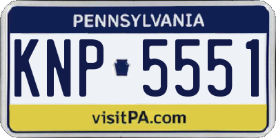 PA license plate KNP5551