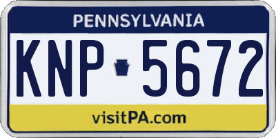 PA license plate KNP5672