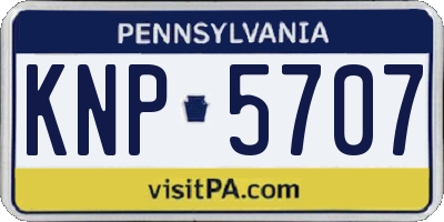PA license plate KNP5707