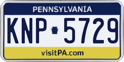 PA license plate KNP5729