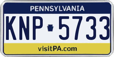 PA license plate KNP5733