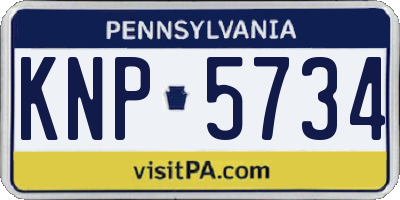 PA license plate KNP5734