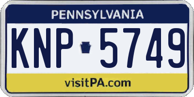 PA license plate KNP5749