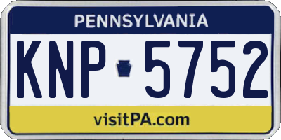 PA license plate KNP5752