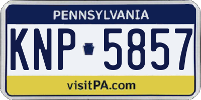 PA license plate KNP5857