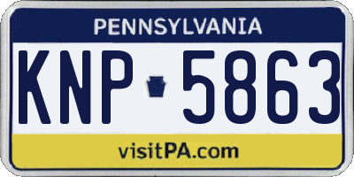 PA license plate KNP5863