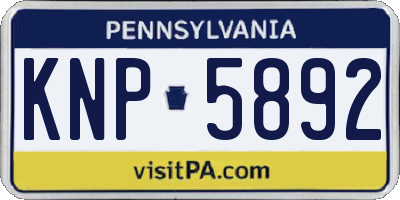PA license plate KNP5892