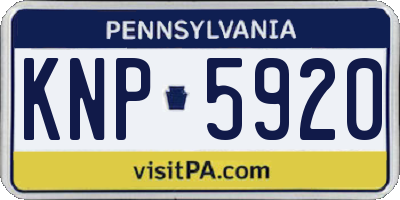 PA license plate KNP5920
