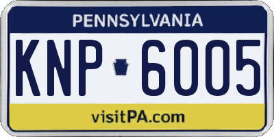 PA license plate KNP6005