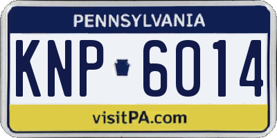 PA license plate KNP6014