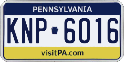 PA license plate KNP6016