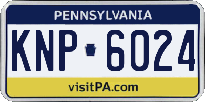 PA license plate KNP6024