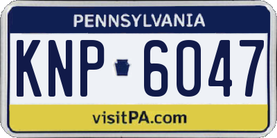 PA license plate KNP6047