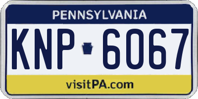 PA license plate KNP6067