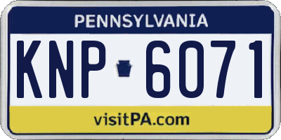 PA license plate KNP6071
