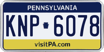 PA license plate KNP6078