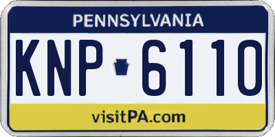 PA license plate KNP6110