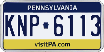 PA license plate KNP6113