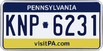 PA license plate KNP6231