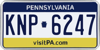 PA license plate KNP6247