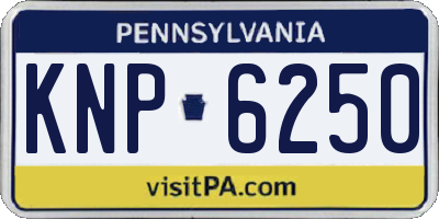 PA license plate KNP6250