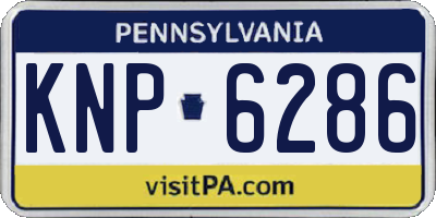 PA license plate KNP6286