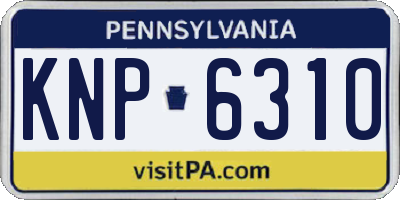PA license plate KNP6310