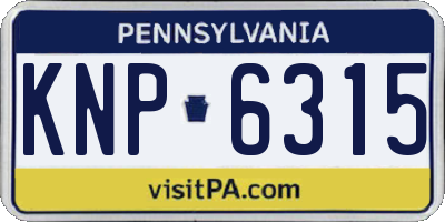 PA license plate KNP6315