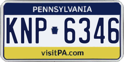PA license plate KNP6346