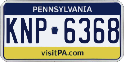 PA license plate KNP6368