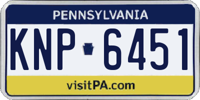 PA license plate KNP6451