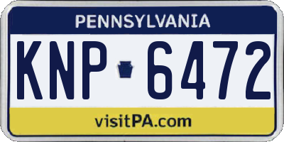 PA license plate KNP6472