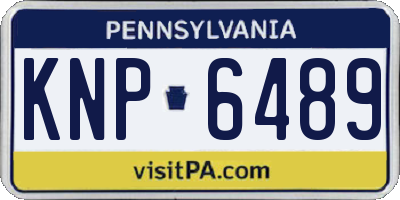 PA license plate KNP6489