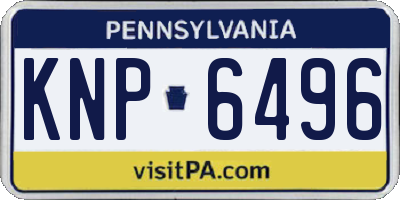 PA license plate KNP6496