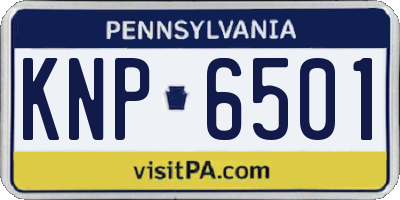 PA license plate KNP6501