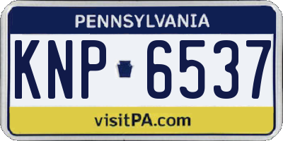PA license plate KNP6537