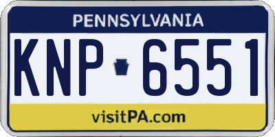 PA license plate KNP6551