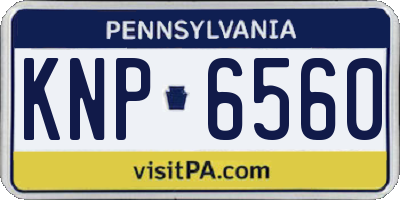 PA license plate KNP6560