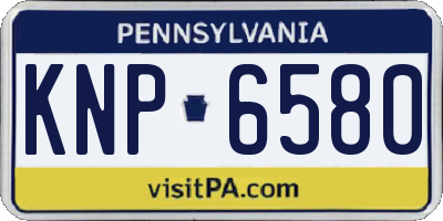 PA license plate KNP6580