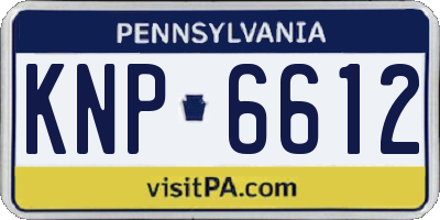 PA license plate KNP6612