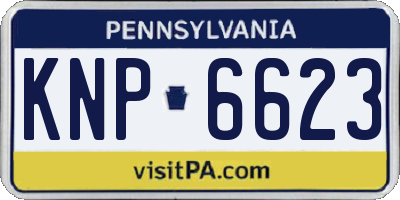 PA license plate KNP6623