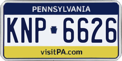 PA license plate KNP6626