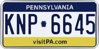 PA license plate KNP6645