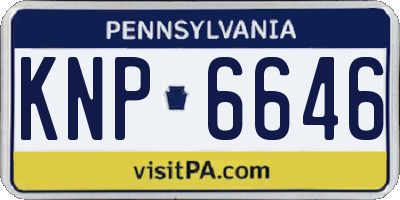 PA license plate KNP6646