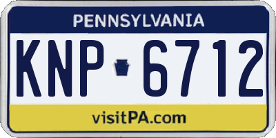 PA license plate KNP6712
