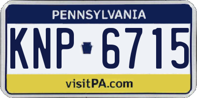 PA license plate KNP6715