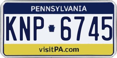 PA license plate KNP6745