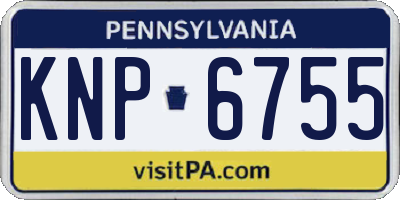 PA license plate KNP6755