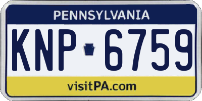 PA license plate KNP6759