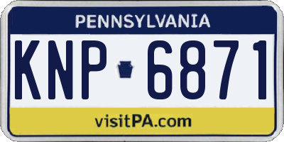 PA license plate KNP6871